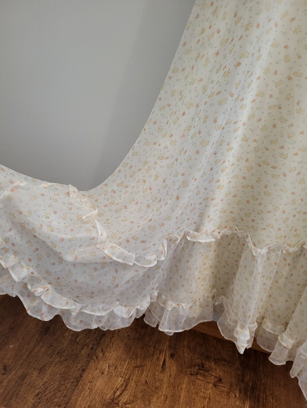 Vintage 70s Prairie Maxi Dress Boho Ruffles Cottagecore Formal Cocktail - Picture 3 of 14